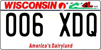 WI license plate 006XDQ