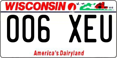 WI license plate 006XEU