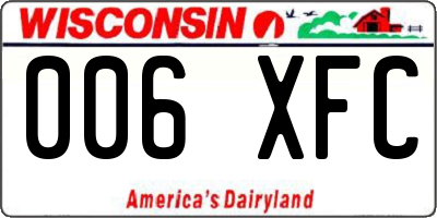 WI license plate 006XFC