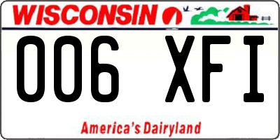 WI license plate 006XFI
