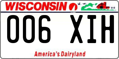 WI license plate 006XIH