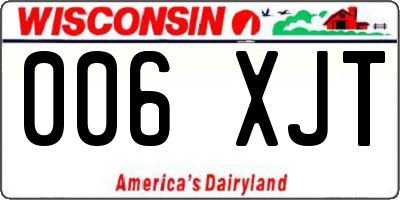 WI license plate 006XJT