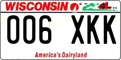 WI license plate 006XKK