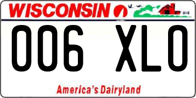 WI license plate 006XLO