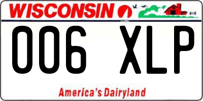 WI license plate 006XLP