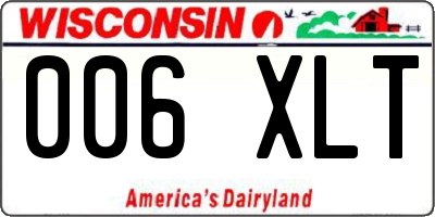 WI license plate 006XLT