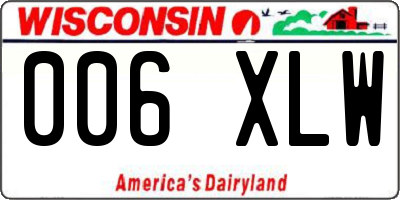 WI license plate 006XLW