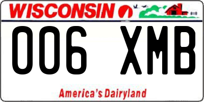 WI license plate 006XMB