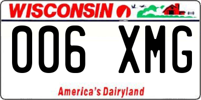 WI license plate 006XMG