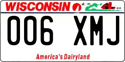 WI license plate 006XMJ