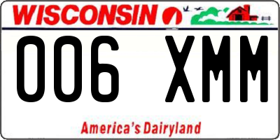 WI license plate 006XMM