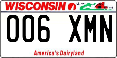 WI license plate 006XMN