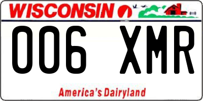 WI license plate 006XMR