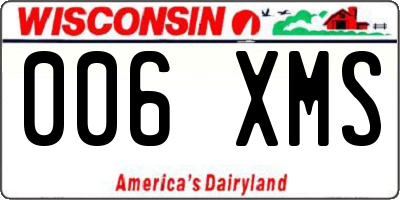 WI license plate 006XMS