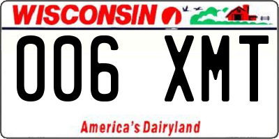 WI license plate 006XMT