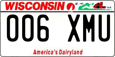 WI license plate 006XMU