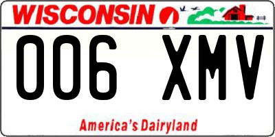 WI license plate 006XMV