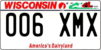 WI license plate 006XMX