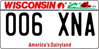 WI license plate 006XNA