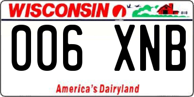 WI license plate 006XNB