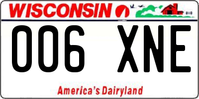 WI license plate 006XNE