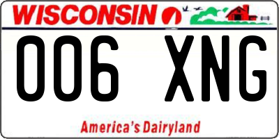 WI license plate 006XNG