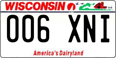 WI license plate 006XNI