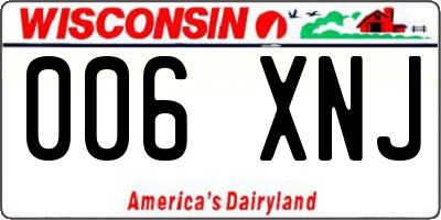 WI license plate 006XNJ
