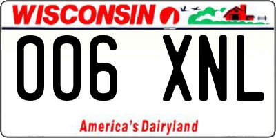 WI license plate 006XNL