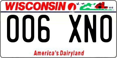 WI license plate 006XNO