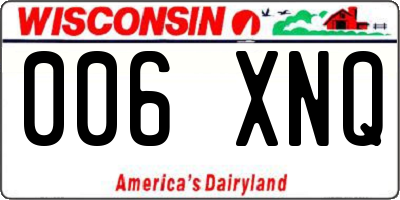 WI license plate 006XNQ