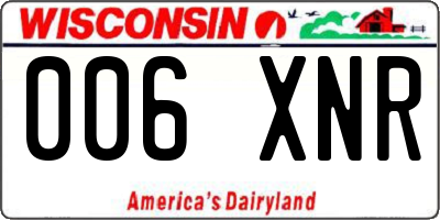 WI license plate 006XNR
