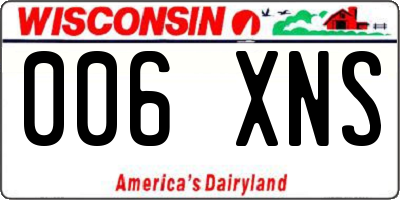 WI license plate 006XNS