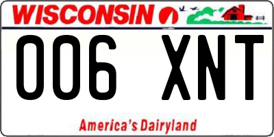 WI license plate 006XNT