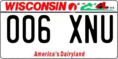 WI license plate 006XNU