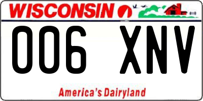 WI license plate 006XNV