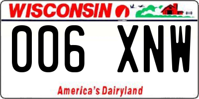 WI license plate 006XNW