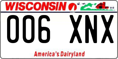 WI license plate 006XNX