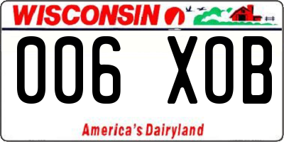 WI license plate 006XOB