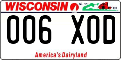 WI license plate 006XOD