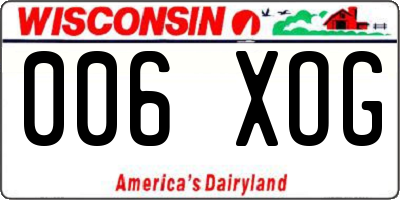 WI license plate 006XOG