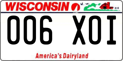 WI license plate 006XOI