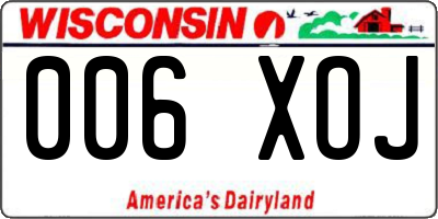 WI license plate 006XOJ