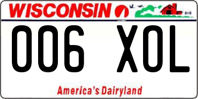 WI license plate 006XOL