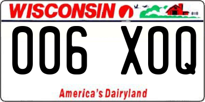 WI license plate 006XOQ