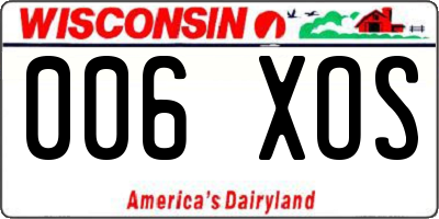 WI license plate 006XOS