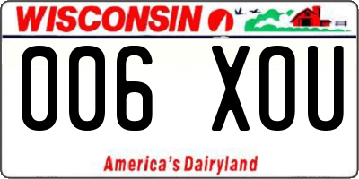 WI license plate 006XOU