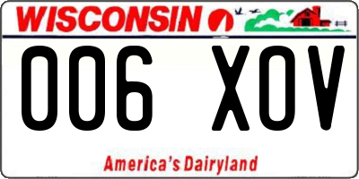 WI license plate 006XOV