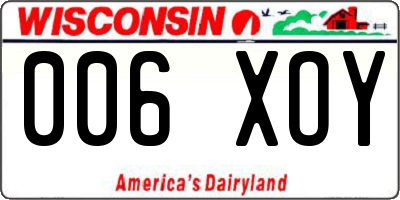 WI license plate 006XOY