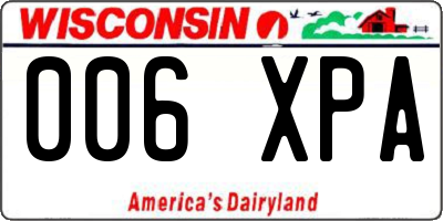 WI license plate 006XPA